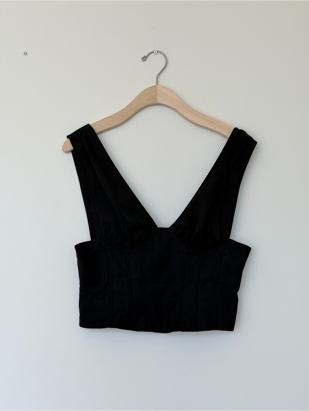 Lioness Black Zip-Up Corset Top - Size Medium